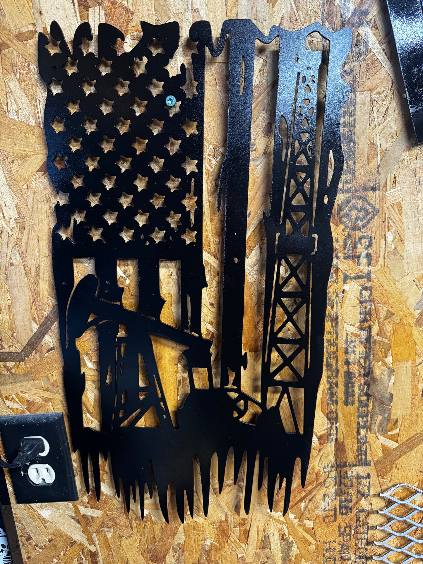 Oilfield American Flag Sign