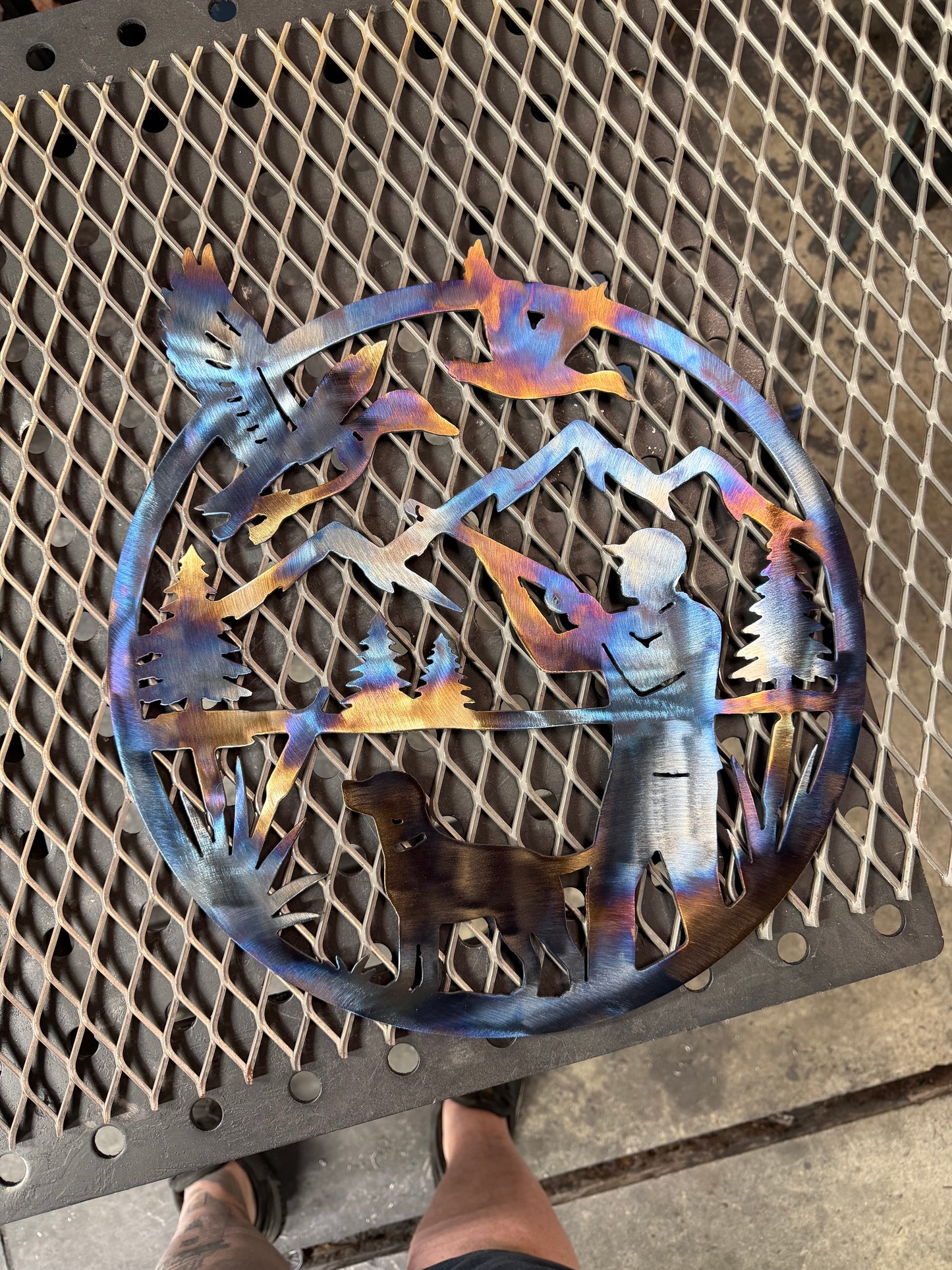 Duck Hunting Scene metal sign